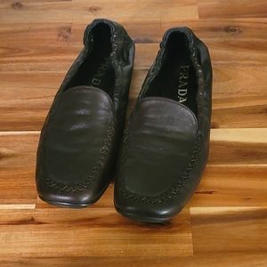Prada scrunch back flats